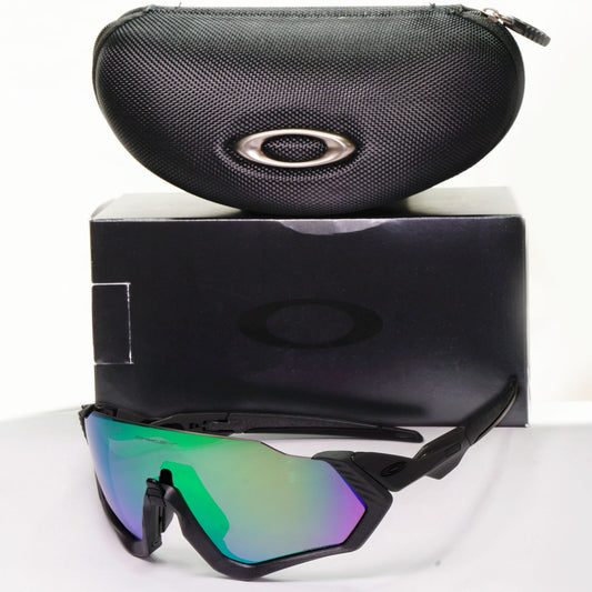 Oakley Flight Jacket Sunglasses Shield Steel Black Jade Prizm Road OO 9401 1537