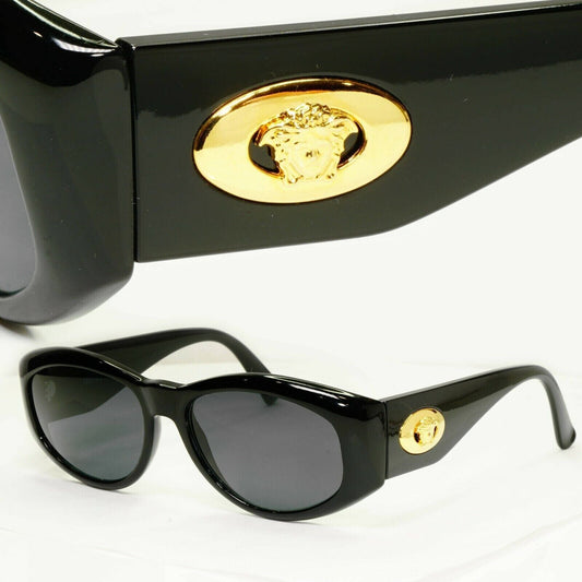 Gianni Versace 1996 Vintage Gold Medusa Biggie Sunglasses MOD 4V4/A COL 852