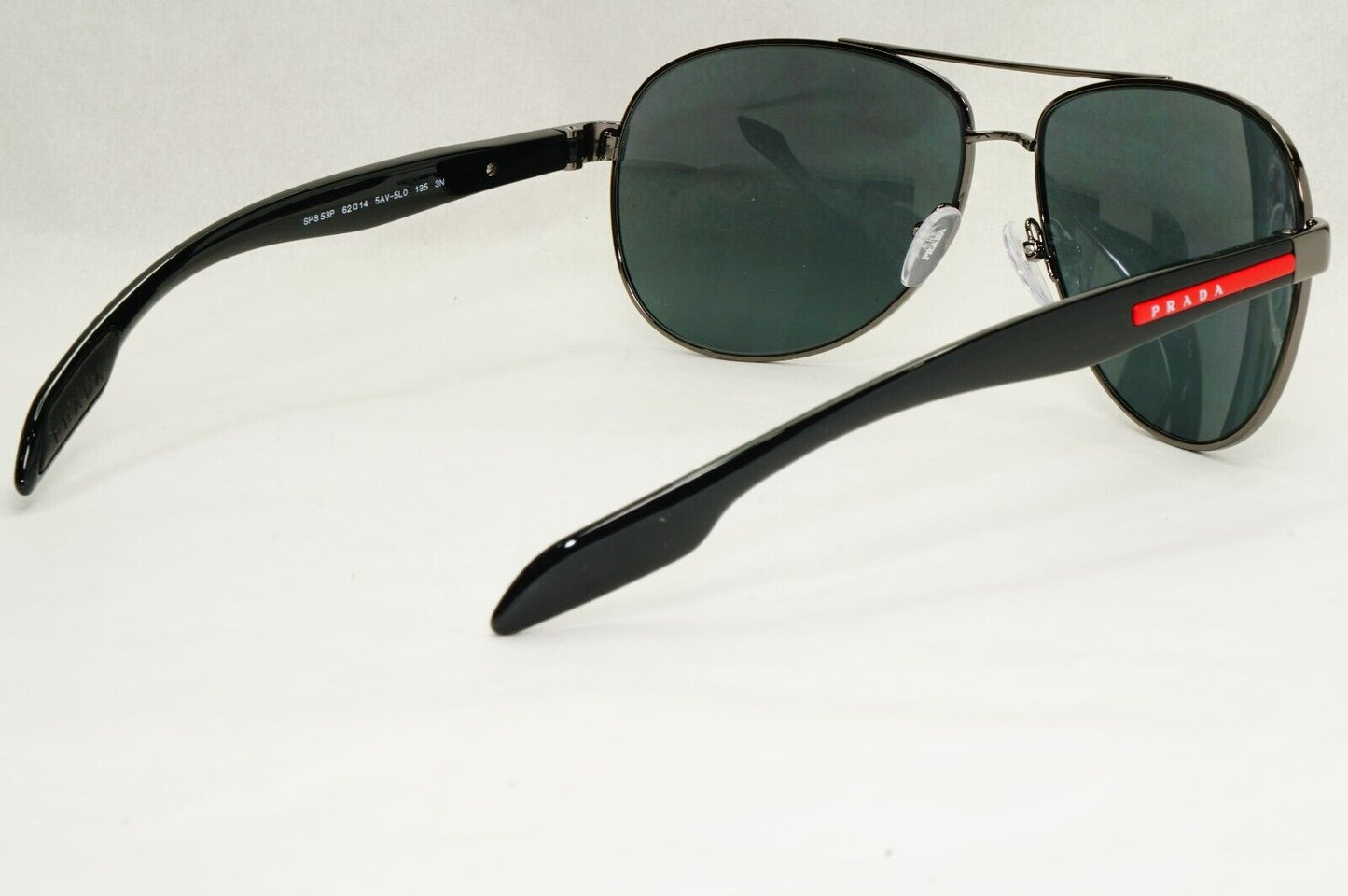 Prada Sunglasses Black Grey MIrror Pilot Gunmetal PS53PS SPS 53P 5AV-5L0 62mm