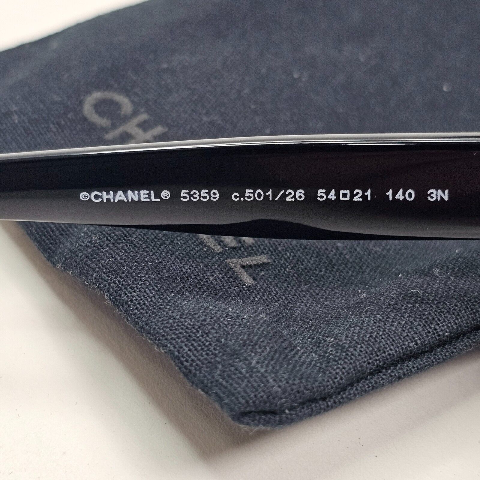 Chanel Sunglasses Black Glossy Grey Designer Fashion 5359 c.501/26 54mm