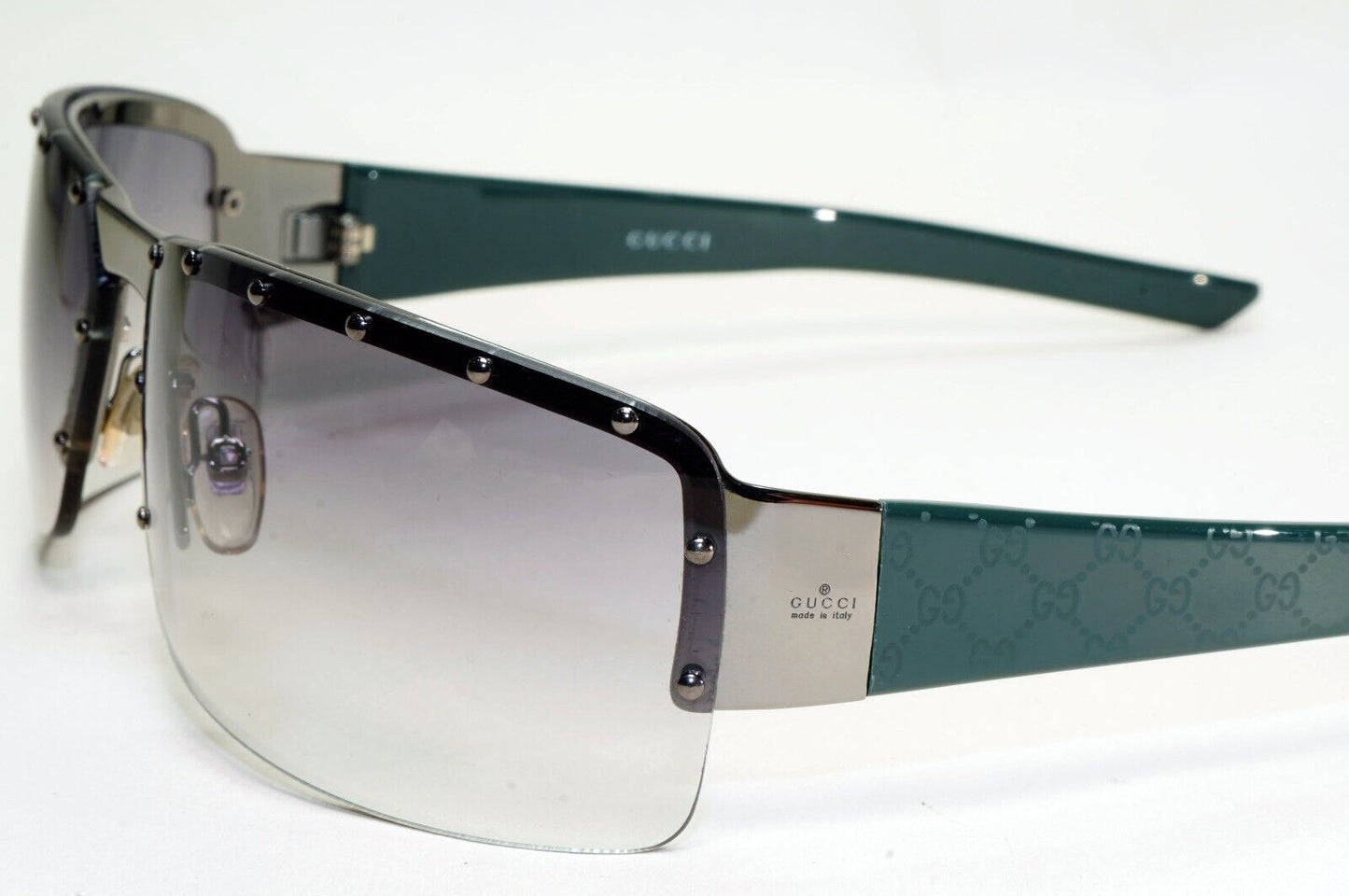 Gucci Sunglasses 2004 Vintage Monogram Green Grey Unisex GG 1823/S BLGZR 051124