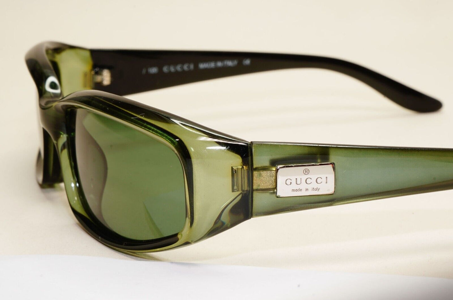 Gucci Sunglasses 1999 Vintage Green Transparent Rectangle GG 2454/S E6K 291024