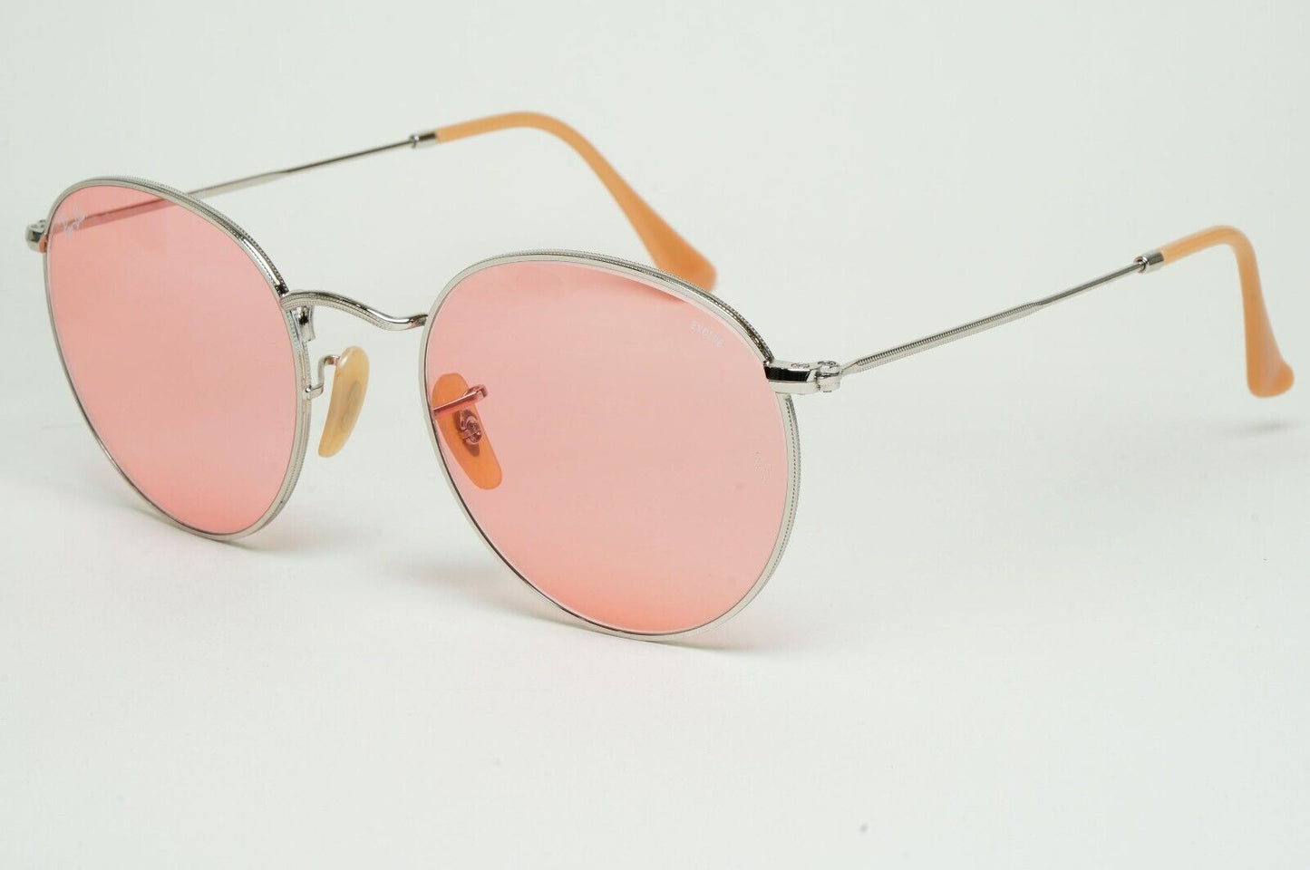 Ray-Ban Sunglasses Evolve Photochromic Silver Pink Round Metal RB 3447 9065/V7