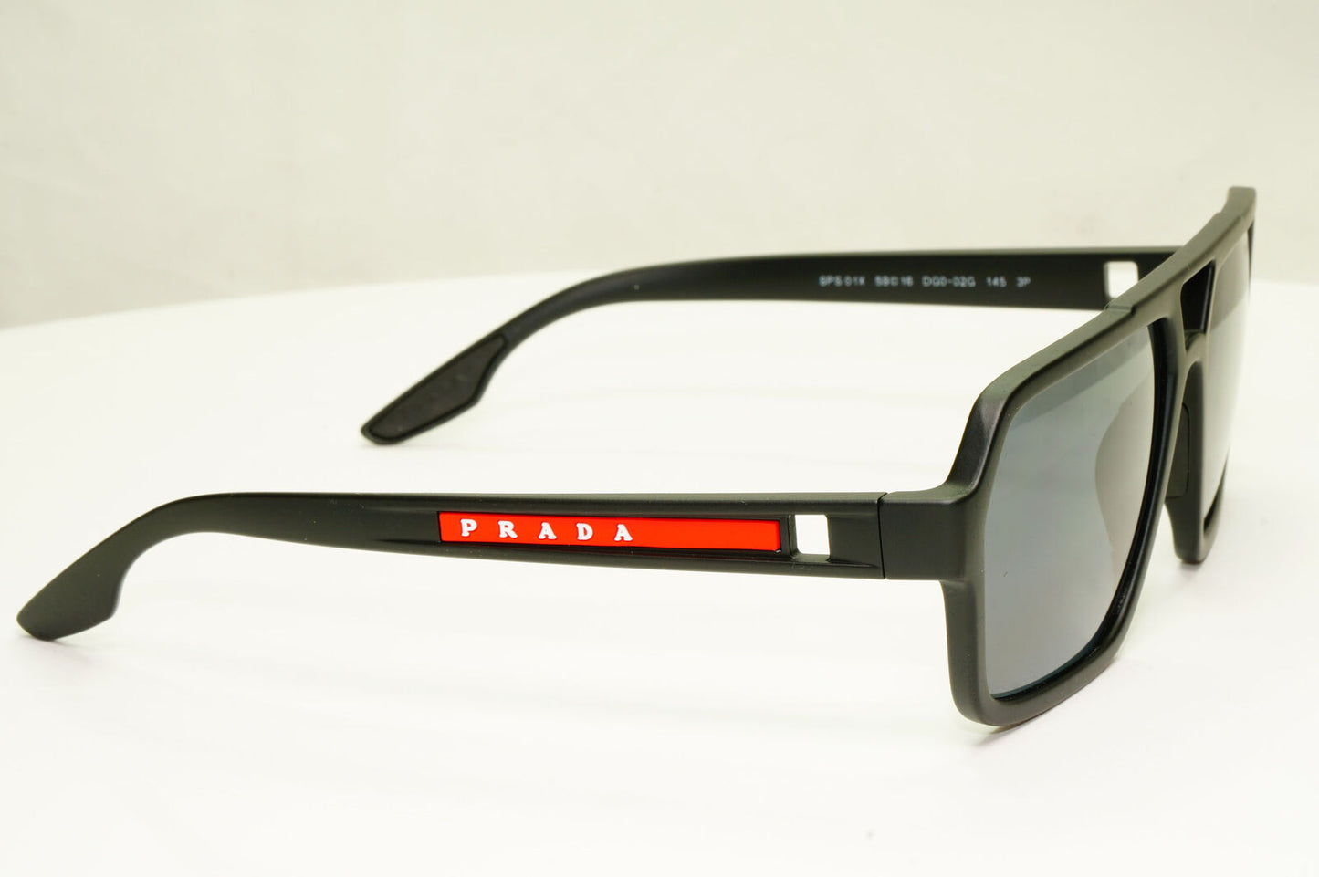 Prada Black Polarised Sunglasses Square Mens Designer SPS 01X PS01XS DG0-02G