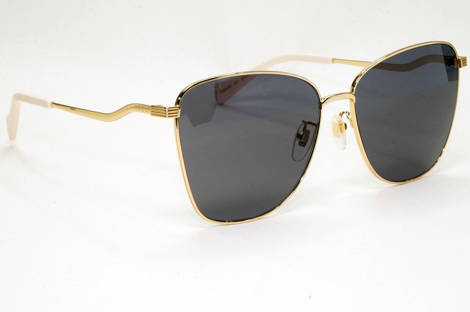 Gucci Sunglasses 2022 Gold Square Grey Metal GG 0970S 001 Large 60mm 141024