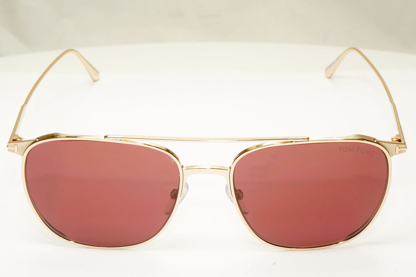 Tom Ford Gold Maroon Red Sunglasses Metal Square Mens Pilot Kip TF 692 28S