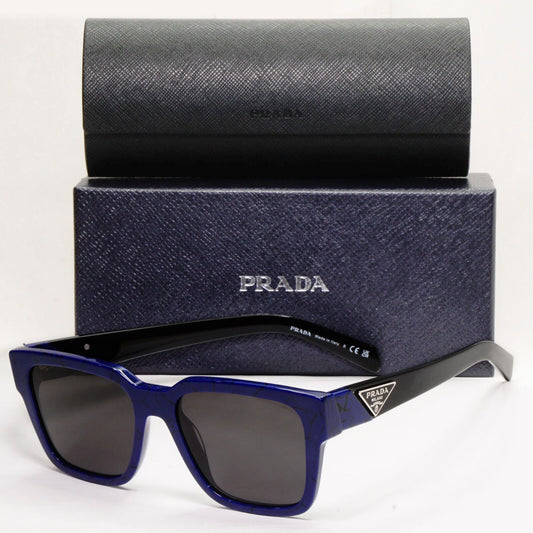 Prada Sunglasses Black Blue Square Marble Baltic PR08ZV VPR 08Z 18D-1O1 54mm