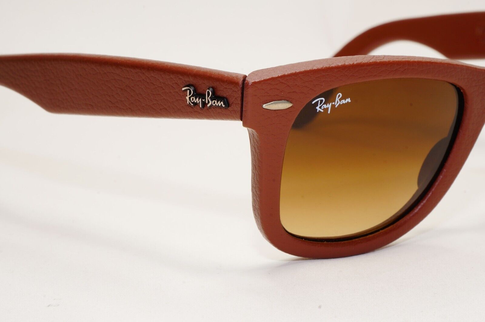 Ray-Ban Sunglasses Leather Wayfarer Year 2013 Rare Brown RB 2140-Q-M 1169/85