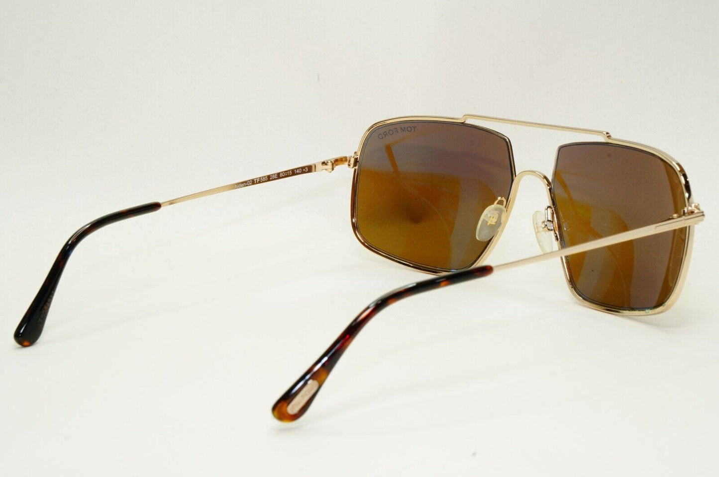 Tom Ford Sunglasses Aiden-02 Gold Brown Navigator Pilot Metal FT0585 TF 585 28E