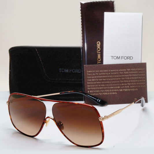 Tom Ford Sunglasses Brady Oversized Brown Gold Gradient Square FT0841 TF 841 28F