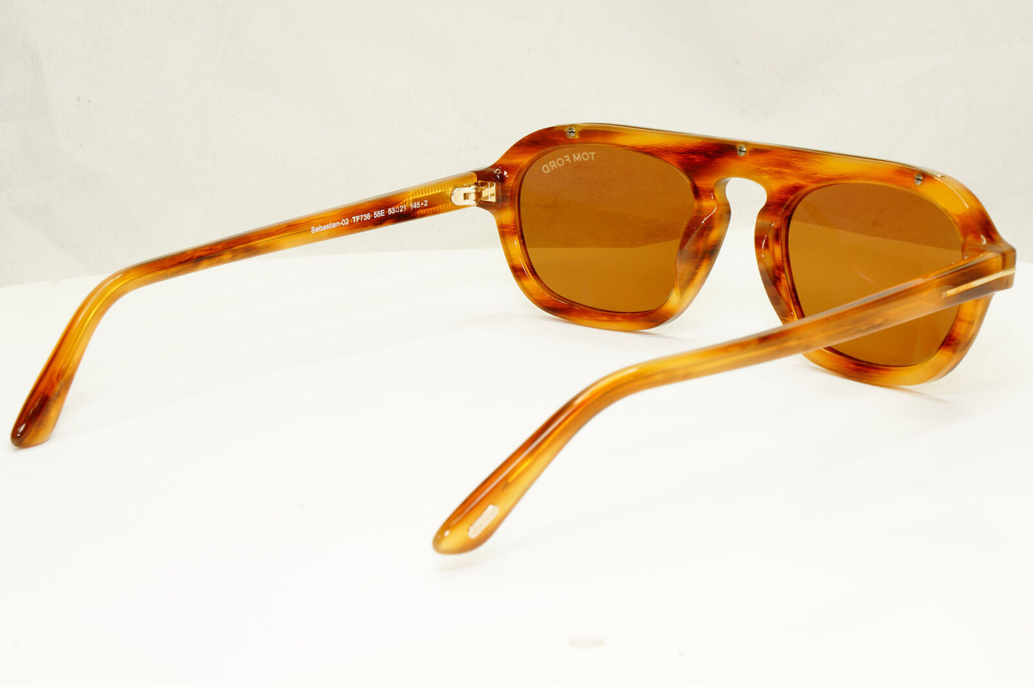 Authentic Tom Ford Mens Light Brown Gold Sunglasses Sebastian 02 TF 736 55E