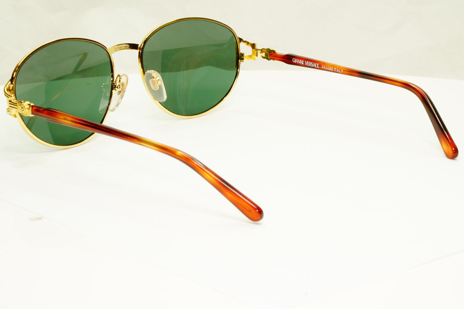 Gianni Versace 1995 Vintage Gold Medusa Green Brown Sunglasses MOD G28 COL 14L B