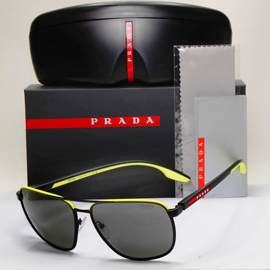 Prada Sunglasses Black Pilot Matte Dark Grey Tuning PS50YS SPS 50Y 17G-01V 62mm