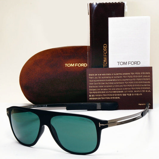 Tom Ford Sunglasses Todd Black Dark Green Gunmetal Pilot FT0880 TF 880 02V