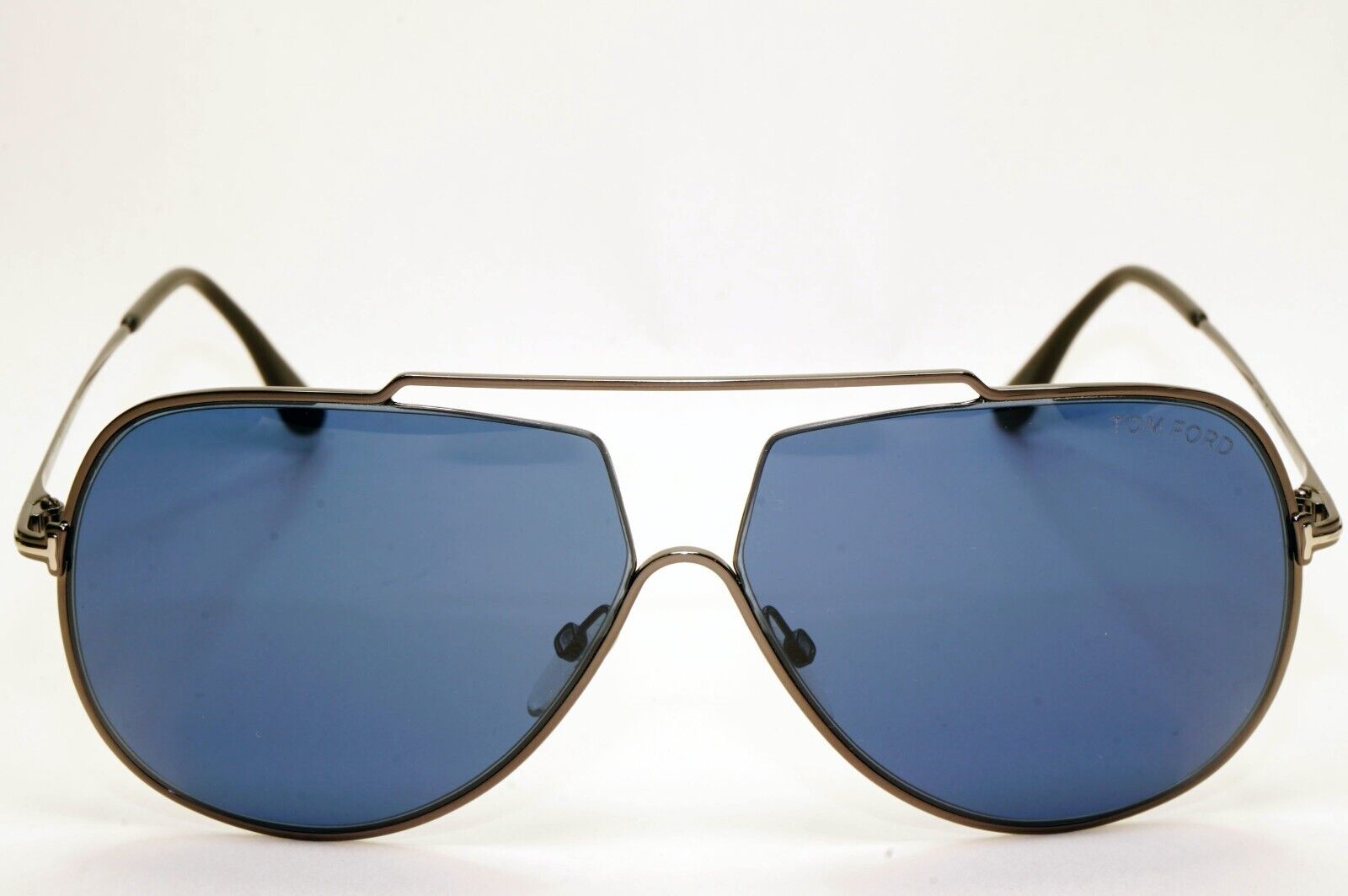 Tom Ford Sunglasses Chase-02 Gunmetal Dark Blue Metal Pilot FT0586 TF 586 12V