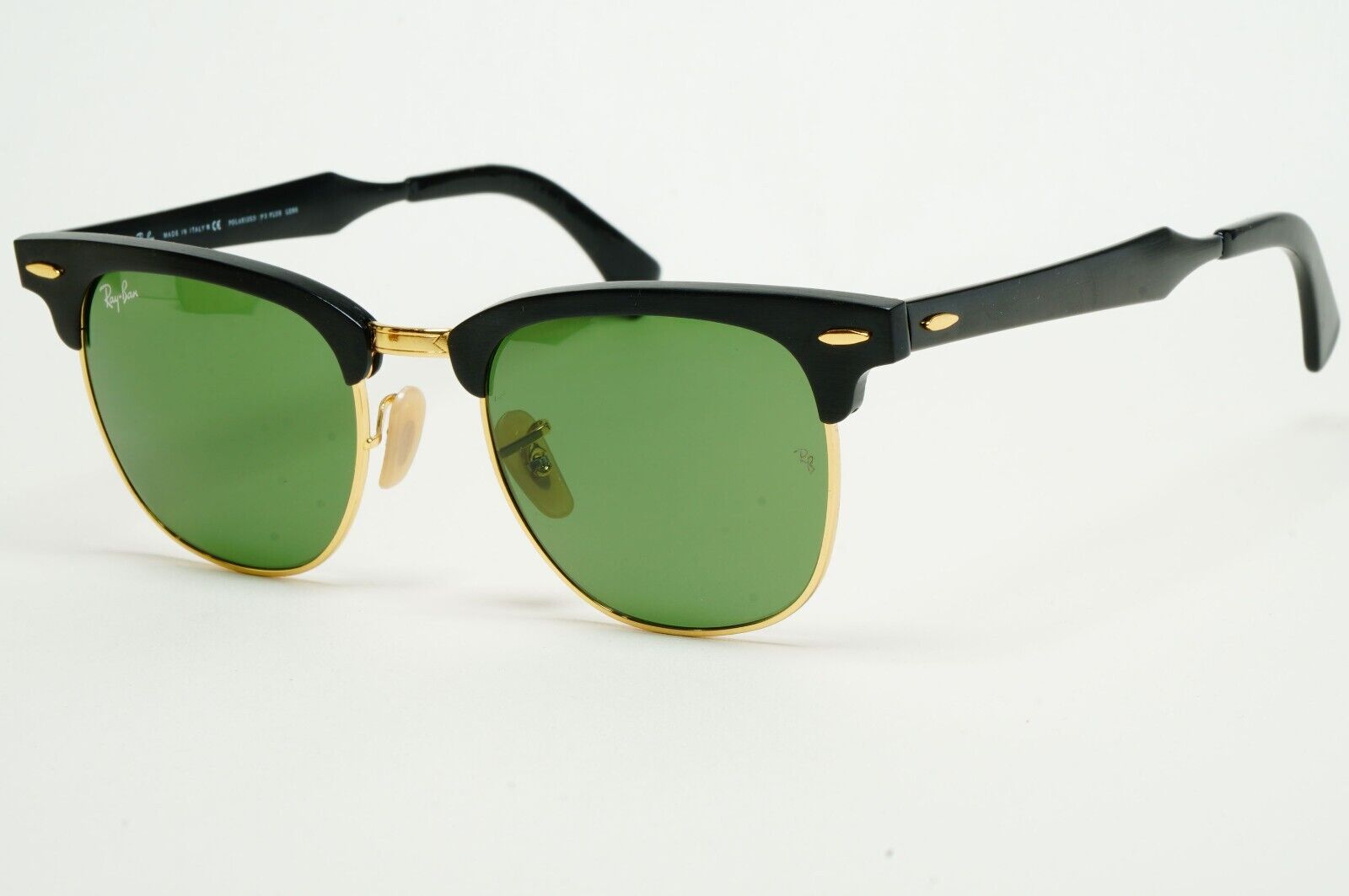 Ray-Ban Sunglasses Clubmaster Aluminum Black Gold Green RB 3507 136/N5 211124