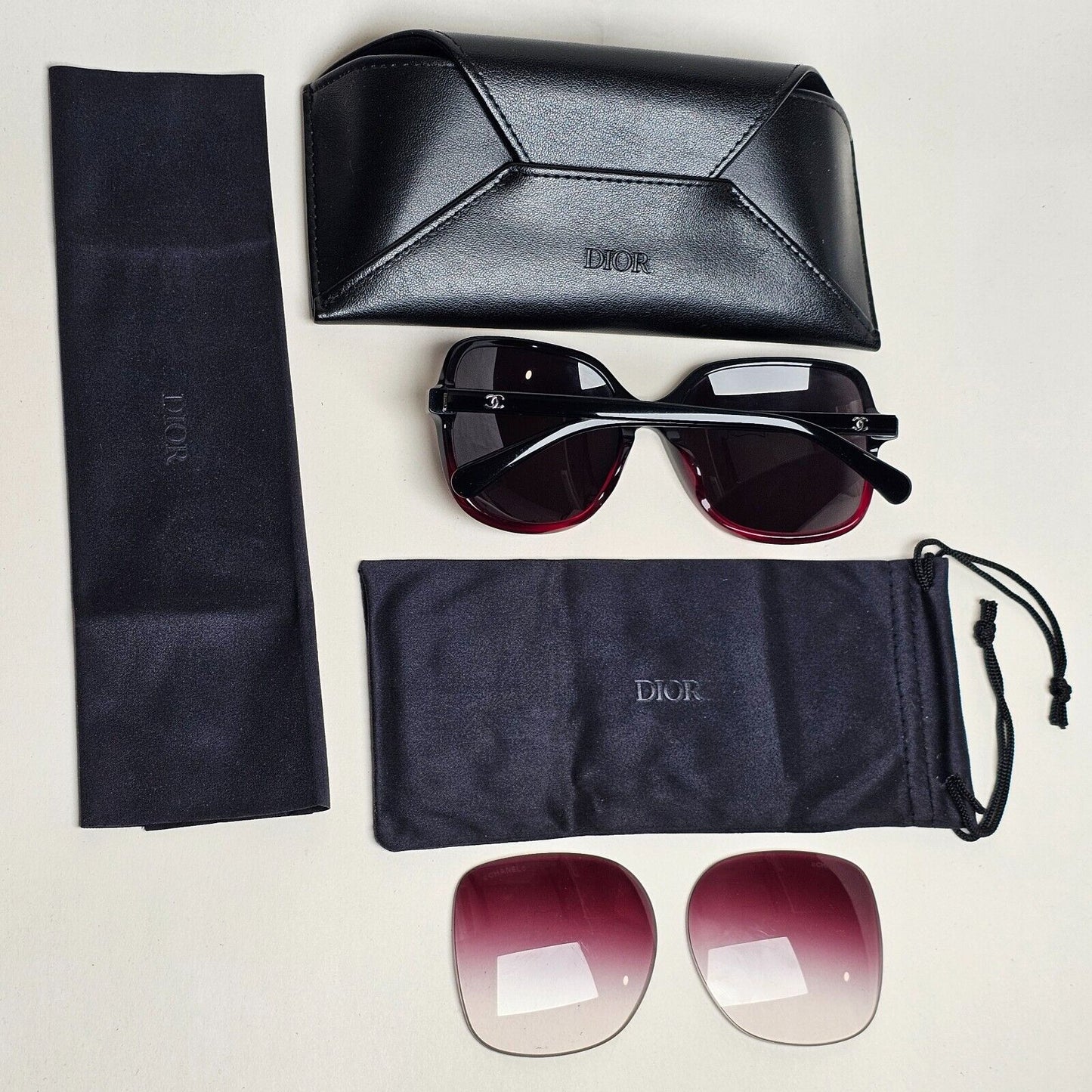 Chanel Sunglasses Square Black Glossy Bordo Red Large 5349-A c.1559/S1 261124