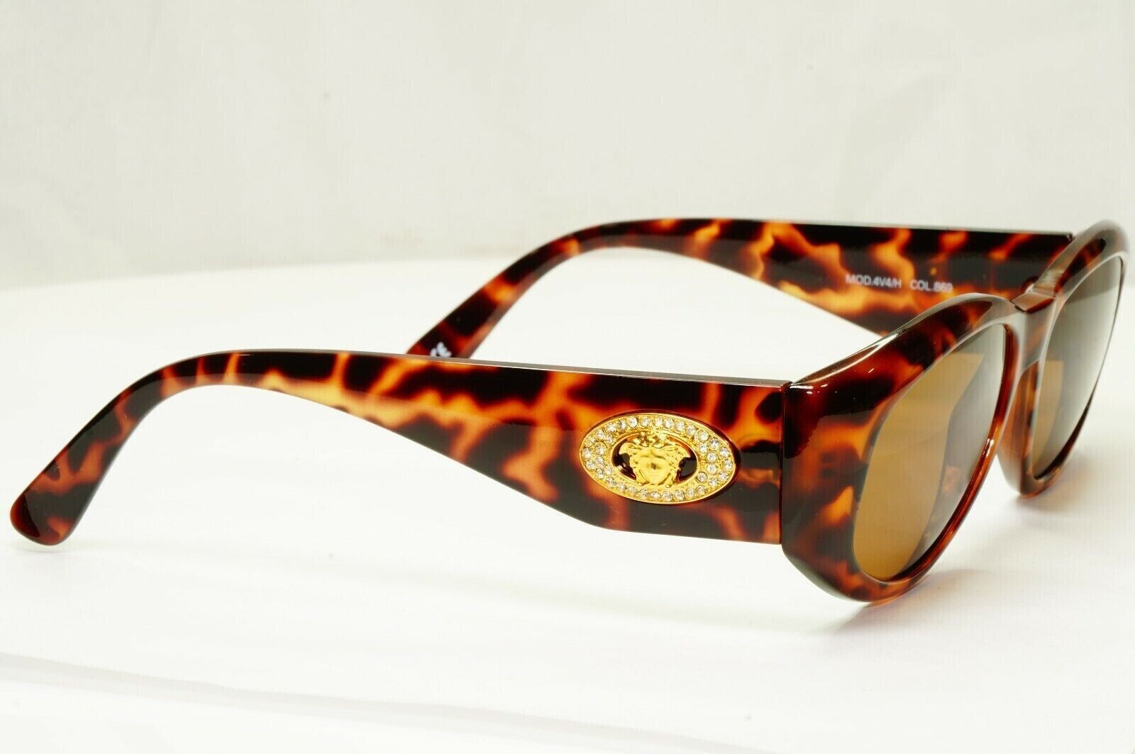 Gianni Versace 1996 Vintage Gold Medusa Biggie Sunglasses MOD 4V4/H COL 869