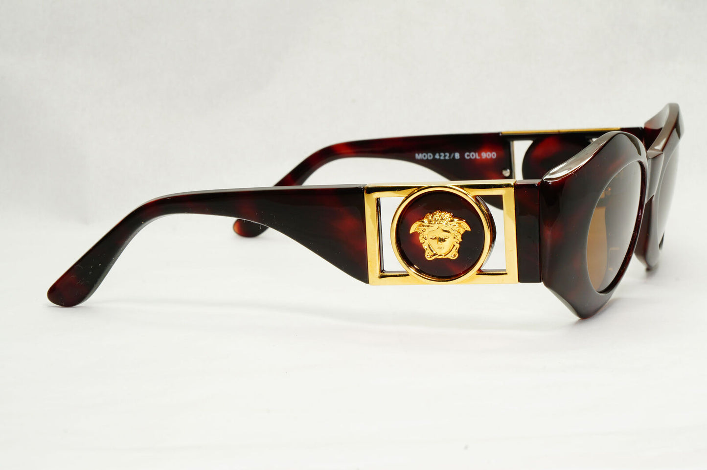 Gianni Versace Sunglasses 1996 Vintage Gold Brown Biggie MOD 422B COL 900 130124