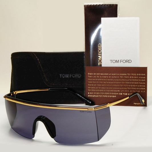 Tom Ford Sunglasses Pavlos-02 Gold Grey Shield Square FT0980 TF 980 30A