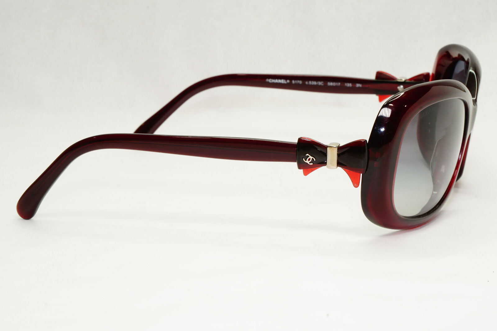 Chanel Sunglasses Bow Burgundy Dark Red Grey Gradient 5170 c.539/3C 050124