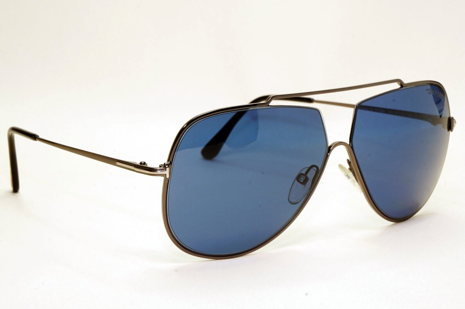 Tom Ford Sunglasses Chase-02 Gunmetal Dark Blue Metal Pilot FT0586 TF 586 12V