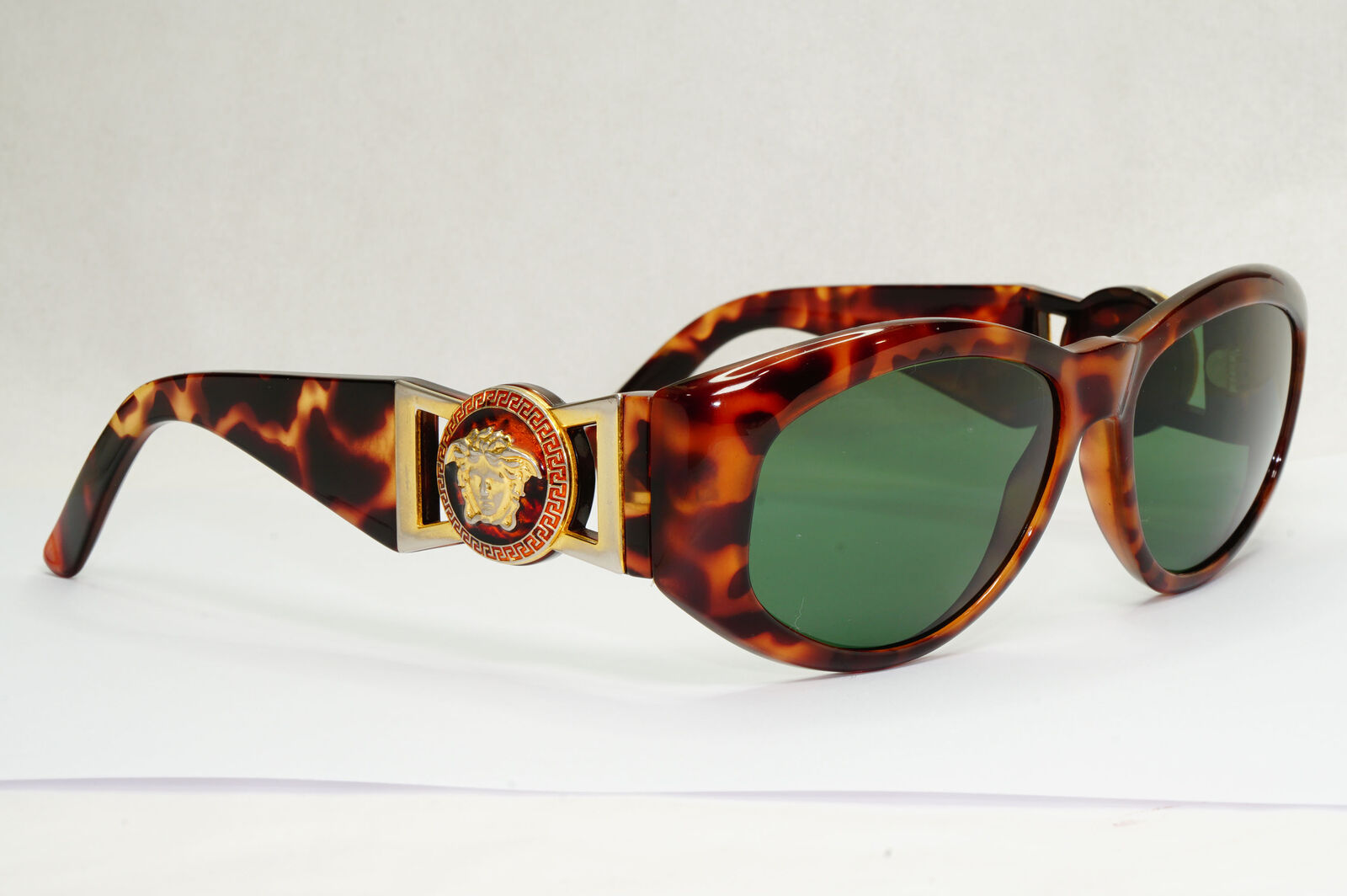 Gianni Versace Sunglasses 1996 Vintage Brown Gold MOD 424/M CO 869 Biggie 130224