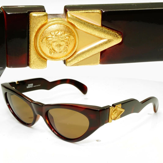 Gianni Versace Sunglasses 1996 Vintage Brown Gold Medusa MOD 476/A COL 900