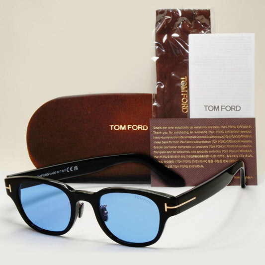 Tom Ford Sunglasses Blue Black Glossy Square FT1041-D TF 1041-D 01V 48mm