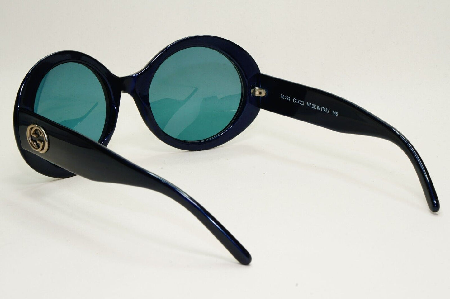 Gucci Sunglasses 1996 Vintage Dark Blue Green Round Large GG 2401/N/S XB6 151024