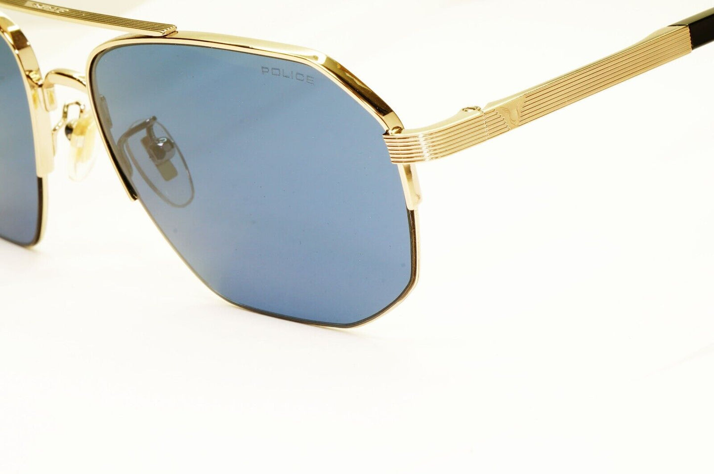 Police Lewis Hamilton F1 Sunglasses Gold Blue Square Metal SPL A25 COL 0594