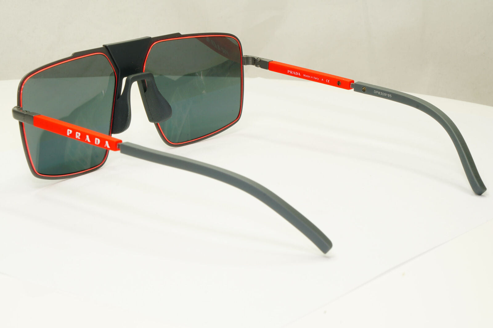 Prada Grey Mirror Sunglasses Square Red Mens Fashion SPS 52X TWW-09L PS52XS