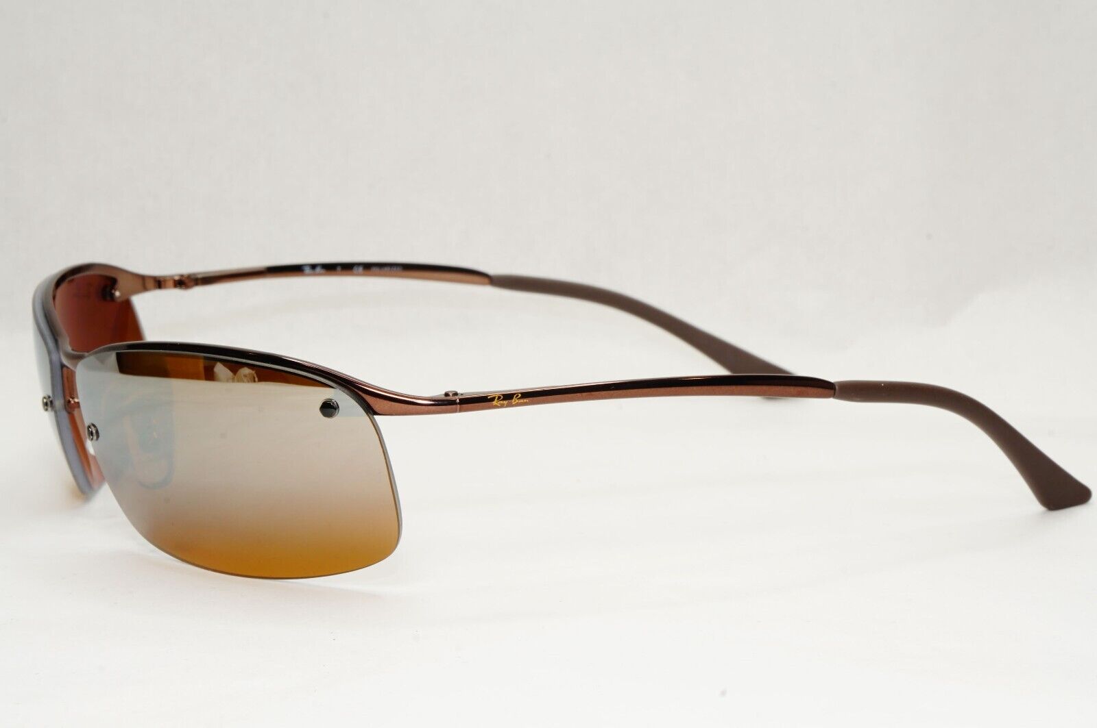 Ray-Ban Sunglasses 2011 Polarized Brown Mirror Wrap Top Bar RB 3183 014/84