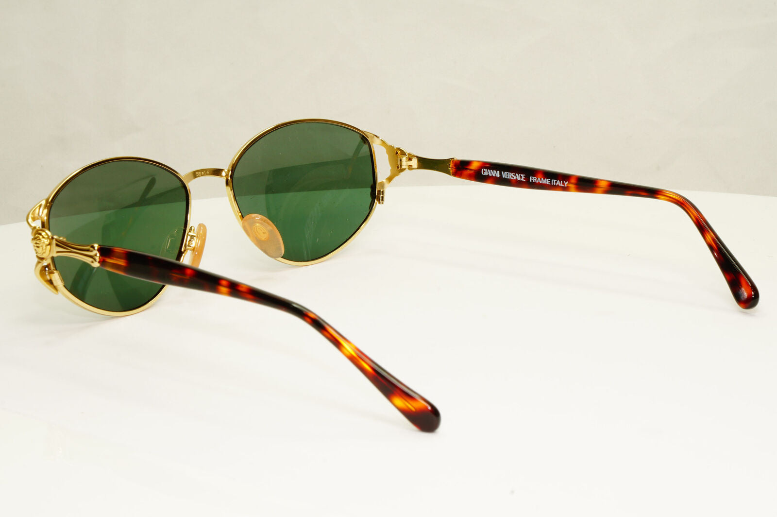 Gianni Versace 1995 Vintage Gold Medusa Green Brown Sunglasses MOD G40 COL 03L A