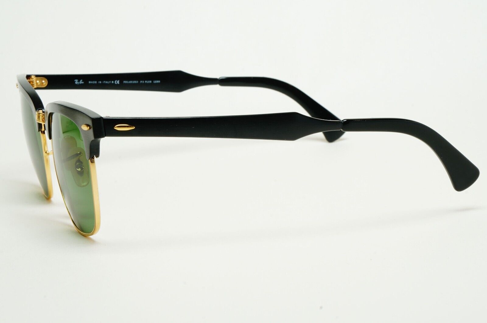 Ray-Ban Sunglasses Clubmaster Aluminum Black Gold Green RB 3507 136/N5 211124