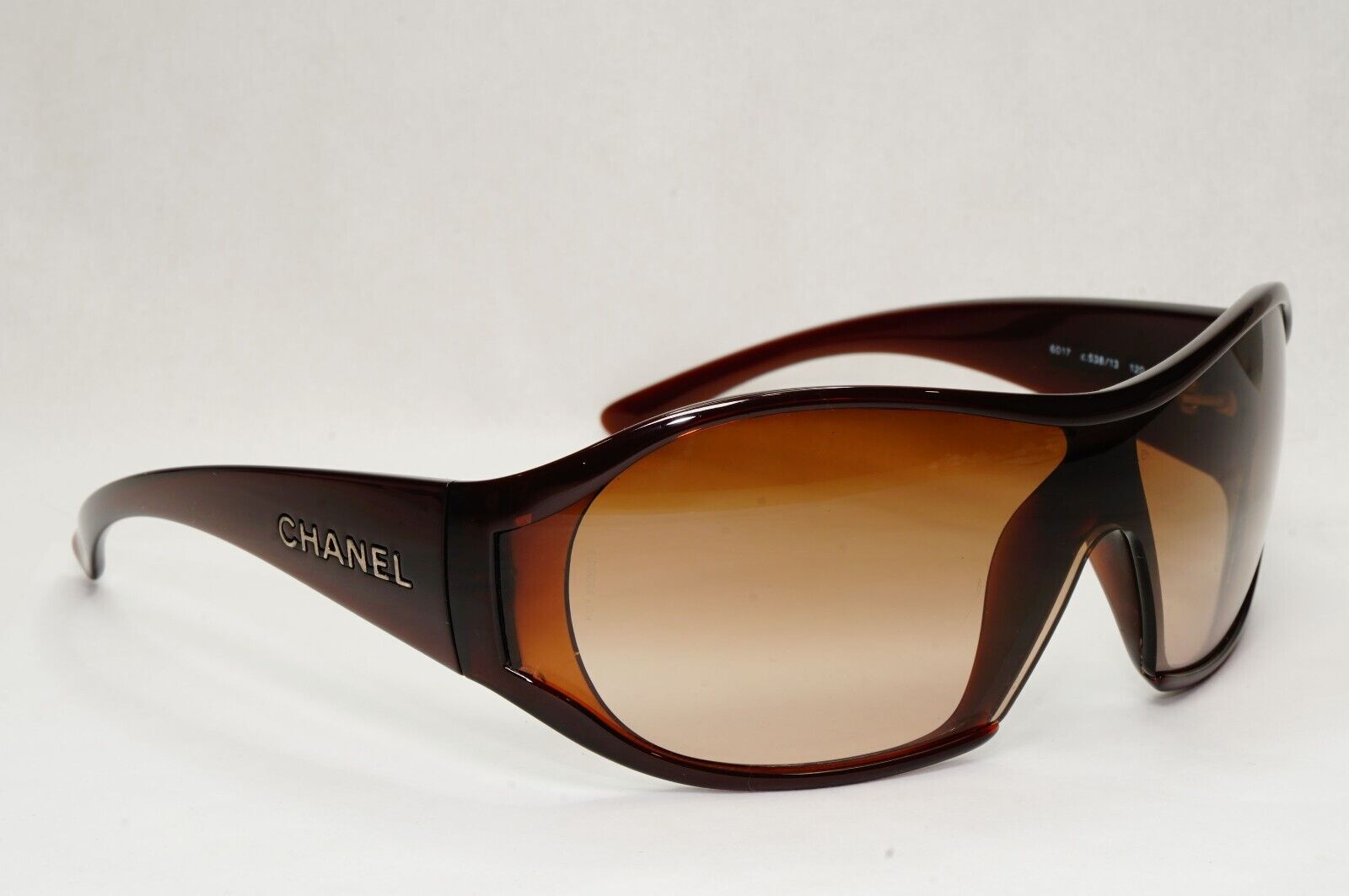 Chanel Sunglasses 2008 Vintage Shield Wrap Brown Visor 6017 c.538/13 121223