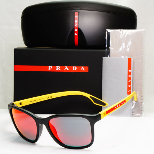 Prada Black Yellow Sunglasses Mirror Chameleon Square PS02WS SPS 02W 08W-08F