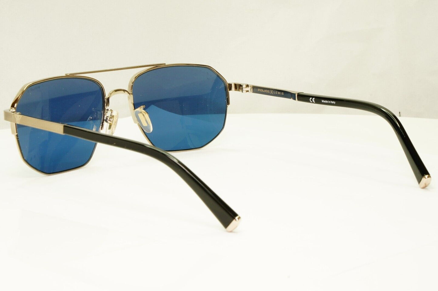 Police Lewis Hamilton F1 Sunglasses Gold Blue Square Metal SPL A25 COL 0594