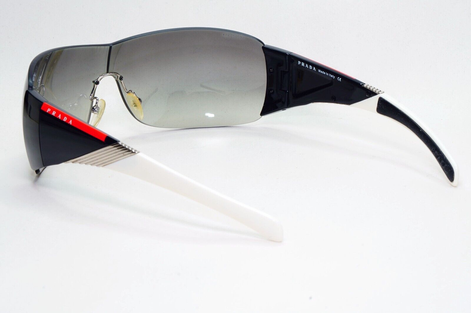 Prada Sunglasses 2007 Vintage Black Grey Shield PS07HS SPS 07H 7RI-3M1 280924