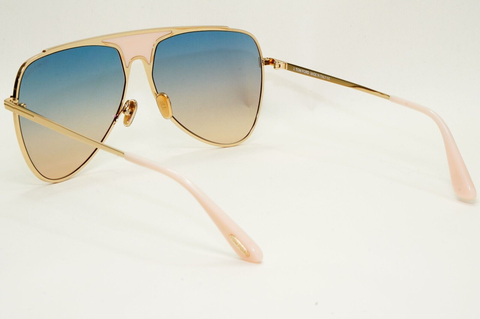 Tom Ford Sunglasses Ethan Gold Blue Gradient Pilot Metal FT0935 TF 935 28W 60mm