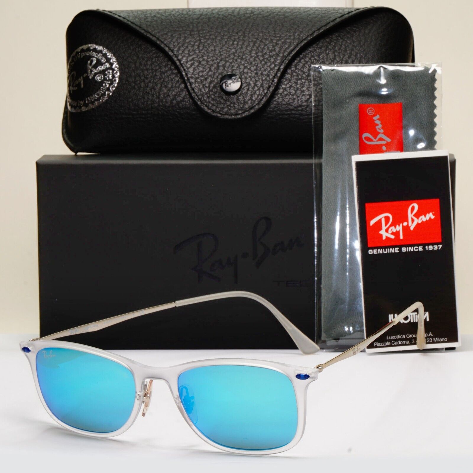 Ray-Ban Sunglasses 2016 New Wayfarer LightRay Blue Mirror RB 4225 646/55 52mm