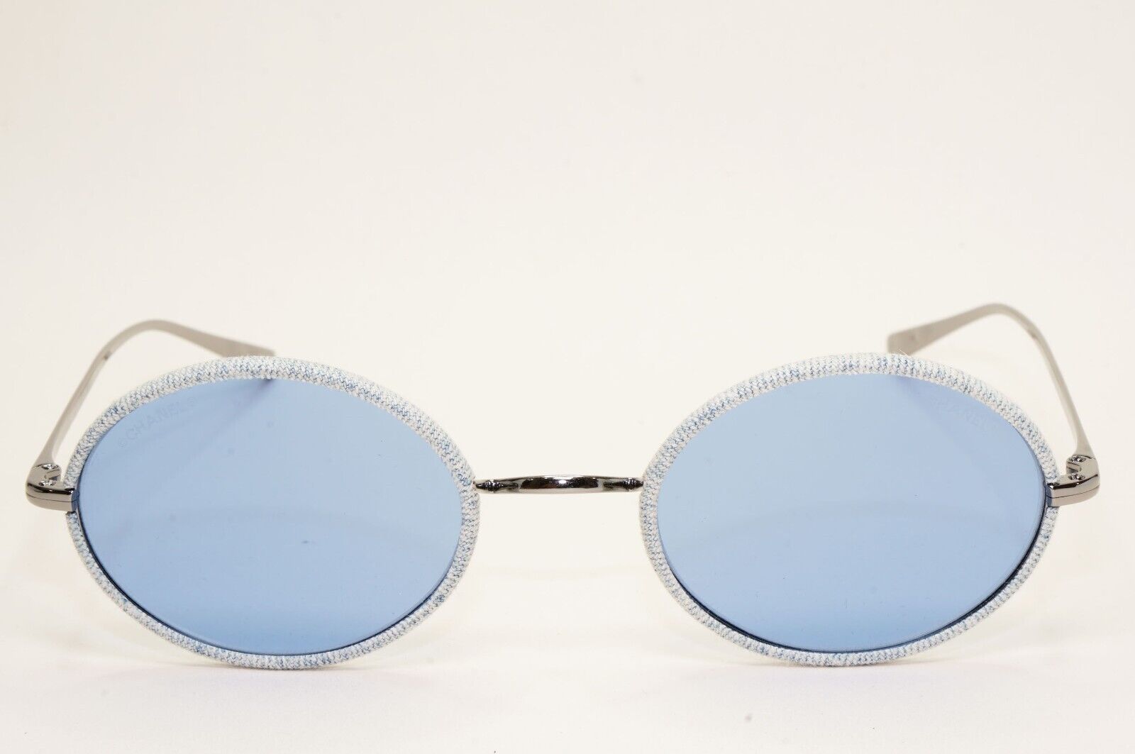 Chanel Sunglasses Denim Oval Silver Blue Metal 4248-J c.108/72 50mm