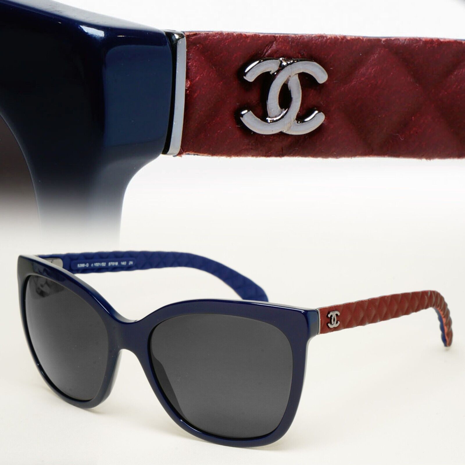 Chanel Sunglasses Black Dark Blue Burgundy Bordo Quilted 5288-Q c.1021/S2 261124