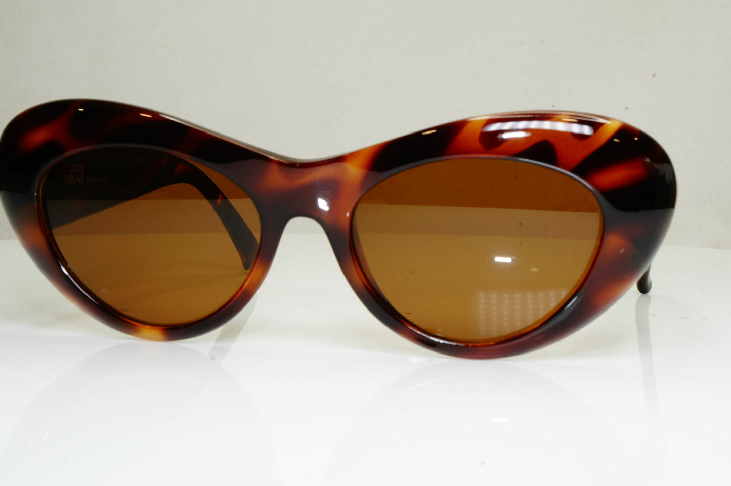 Gianni Versace 1993 Gold Medusa Sunglasses Brown Havana MOD 3S6 COL 900T0 29066