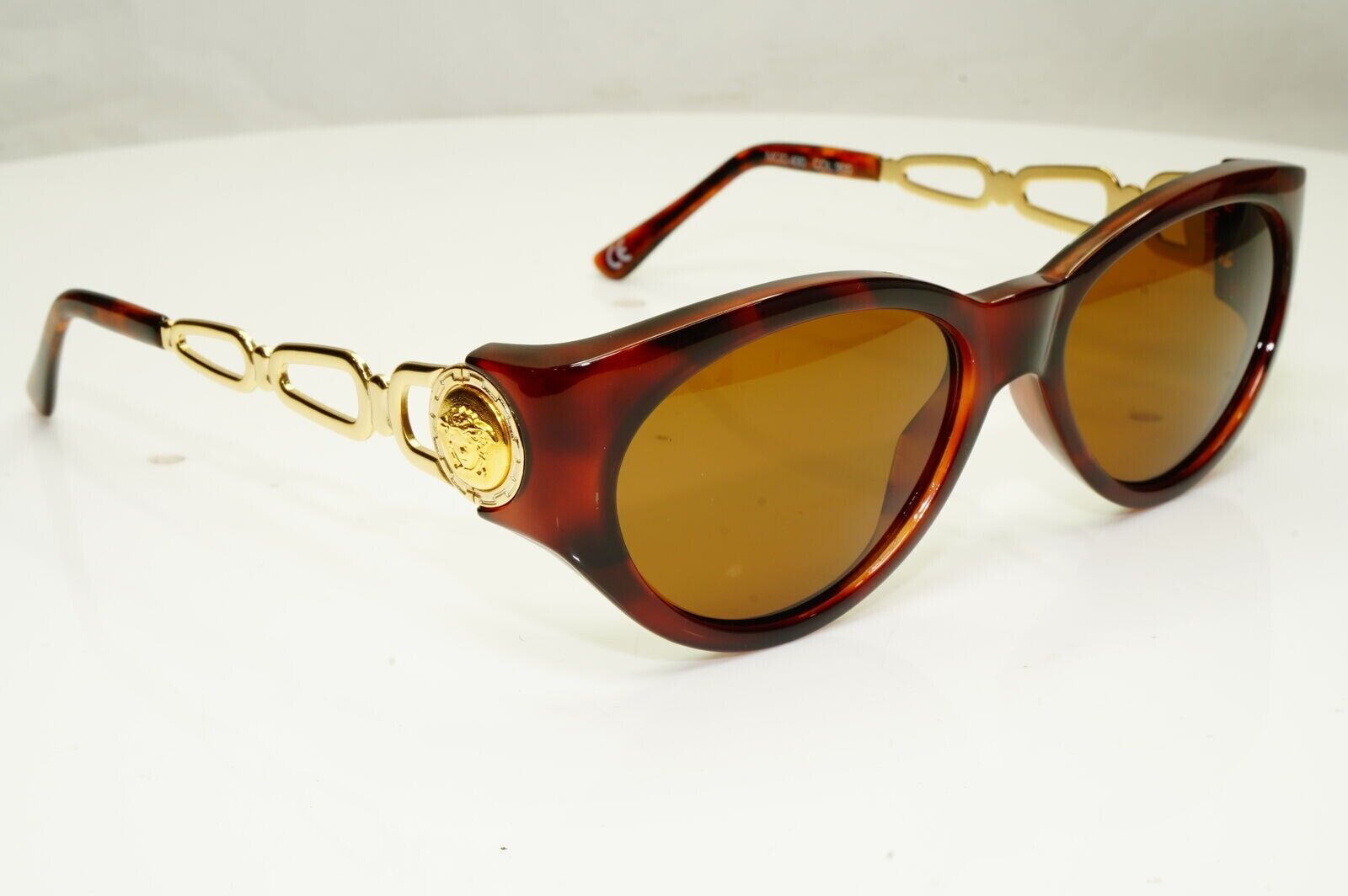 Gianni Versace Sunglasses 1996 Vintage Brown Gold Medusa Brown MOD 490 COL 900