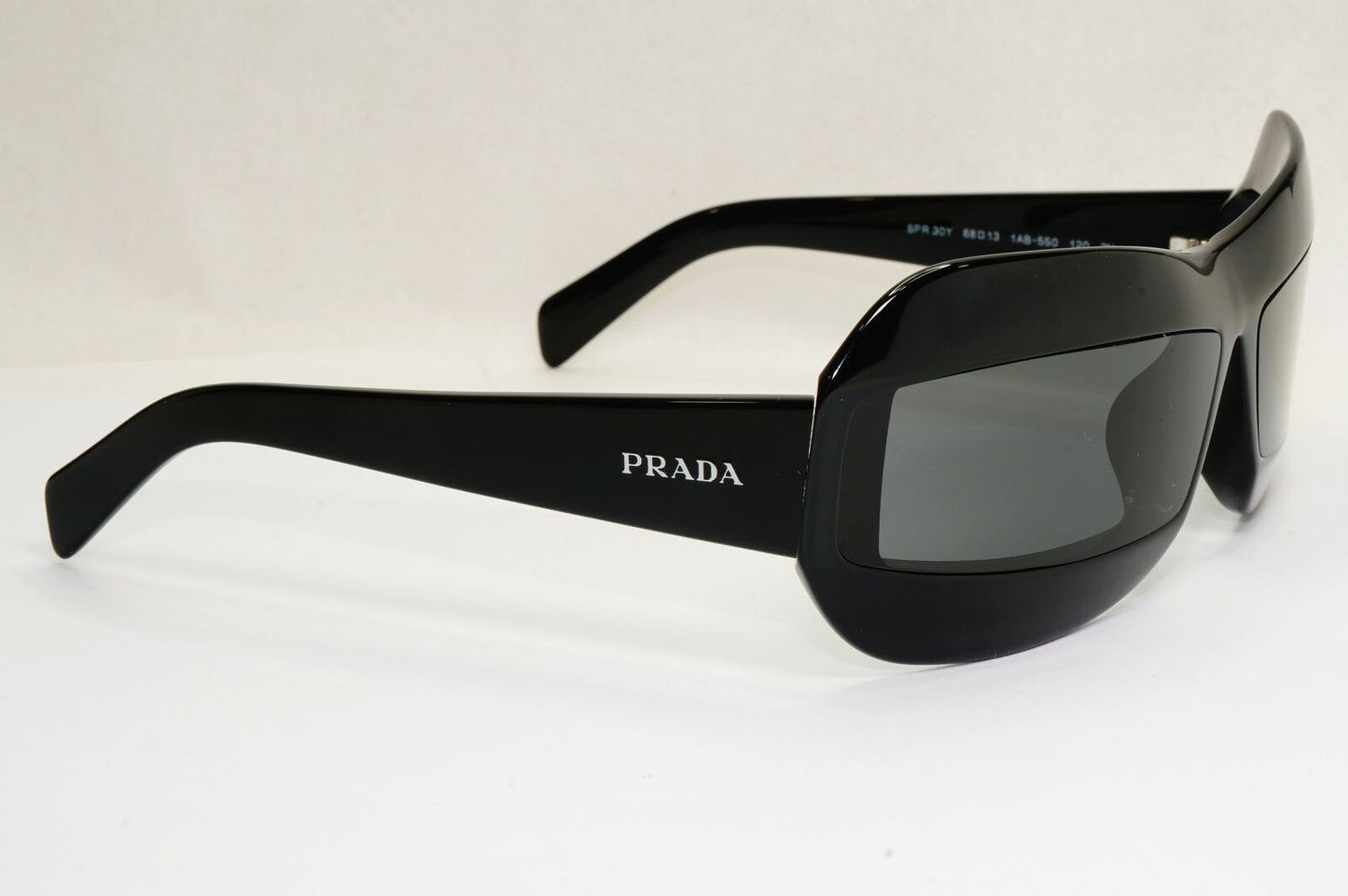 Prada Sunglasses Black Wrap Grey Square Fashion PR30YS SPR 30Y 1AB-5S0