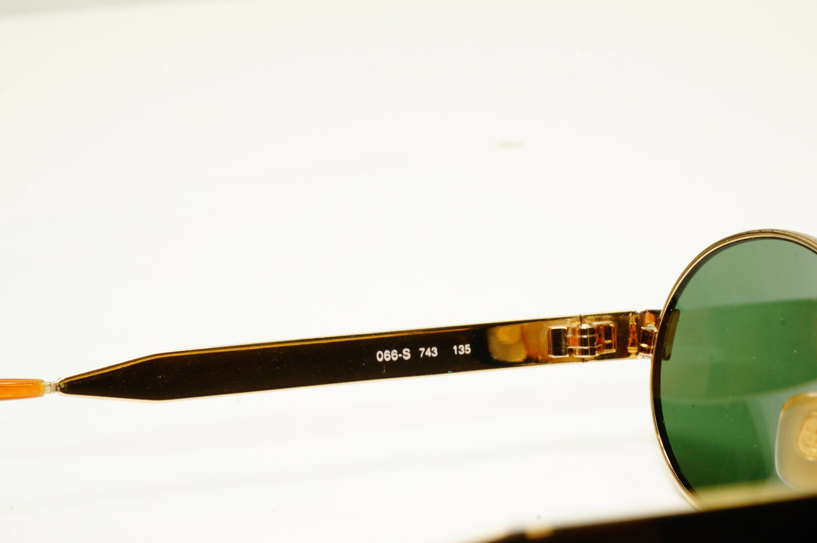 Emporio Armani 1997 Vintage Metal Sunglasses Green Oval Gold Eagle 066-S 743