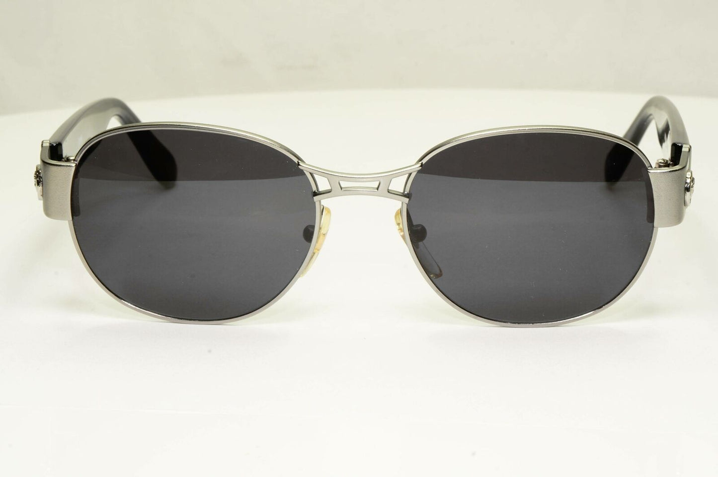 Gianni Versace 1996 Vintage Mens Black Silver Metal Sunglasses MOD S47 COL 77M