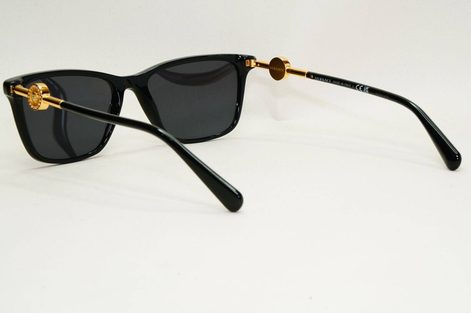 Versace Sunglasses Black Gold Medusa Square Glossy MOD VE 3299-B GB1 53mm