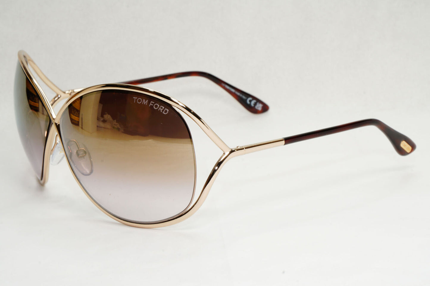 Tom Ford Sunglasses Miranda Gold Brown Mirrored Metal FT0130 TF 130 28G